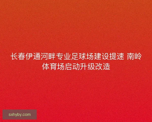 长春伊通河畔专业足球场建设提速 南岭体育场启动升级改造